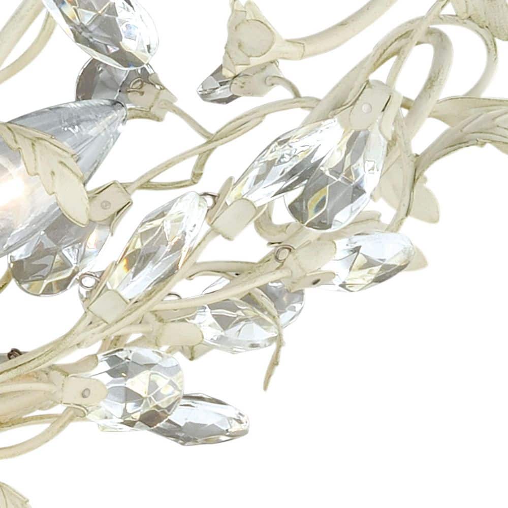 Jardin 19" French Cream Crystal Semi-Flush Mount Ceiling Light