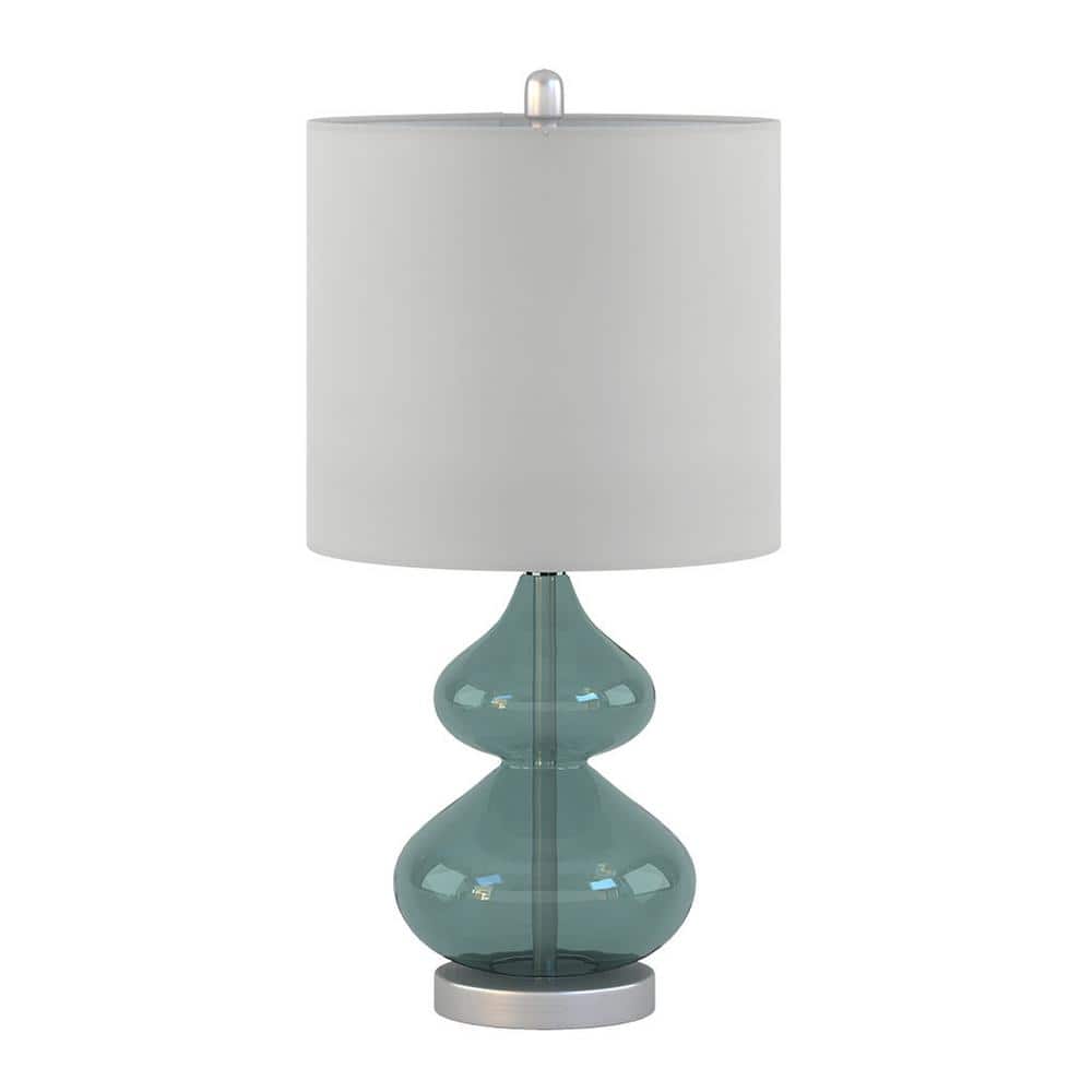 Eli 25 in. Blue Glass Table Lamp with Cotton Shade price history on PriceWatchPro
