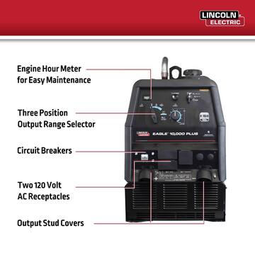 Lincoln Electric 225 Amp Eagle 10,000 Plus Gas Engine Driven Welder with LE Engine K2343-4