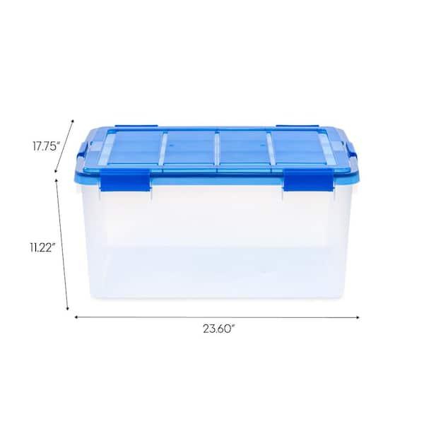 Sterilite 60 qt. HingeLID Storage Box Plastic, Flat Gray, Set of 6