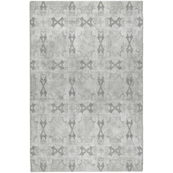 Dream Shag Premium Machine Washable Abstract ADS564 Ivory 8 ft. x 10 ft. Area Rug