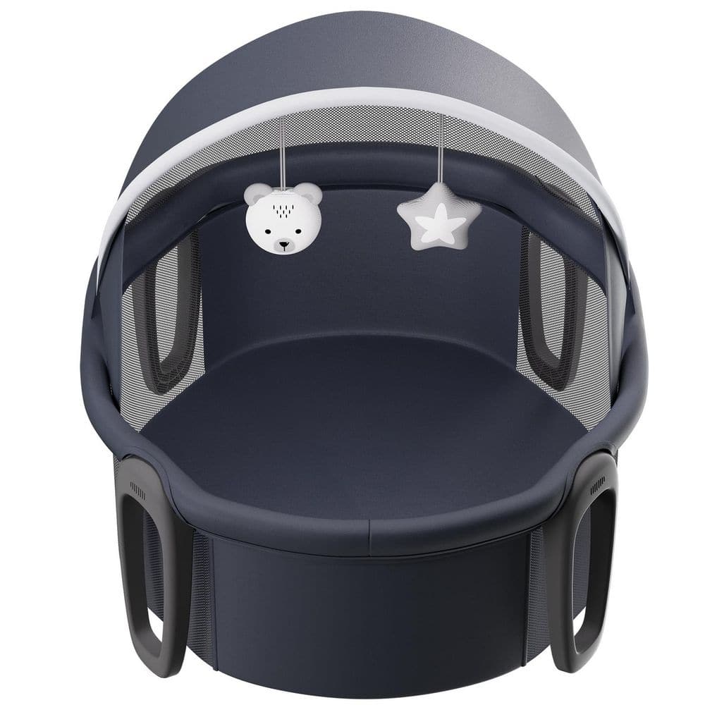 Portable Baby Bassinet, On-The-Go Baby Dome with Canopy & Developmental Toys, Quick-Folding Travel Crib, Dark Gray price history on PriceWatchPro