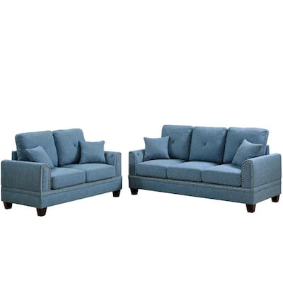 Majella 2-Piece Blue Sofa Set