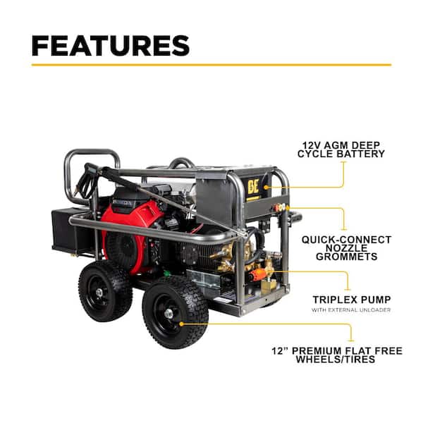 BE POWER EQUIPMENT 5000 PSI 5.0 GPM Cold Water Gas Pressure