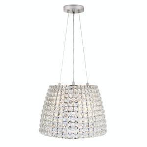Beatrice 3-Light 16 in. Polished Nickel Crystal Pendant