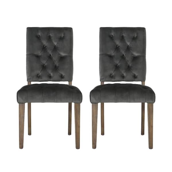 Noble House Carolina Charcoal Dining Chairs (Set of 2)