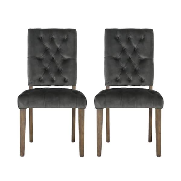 Noble House Carolina Charcoal Dining Chairs (Set of 2)