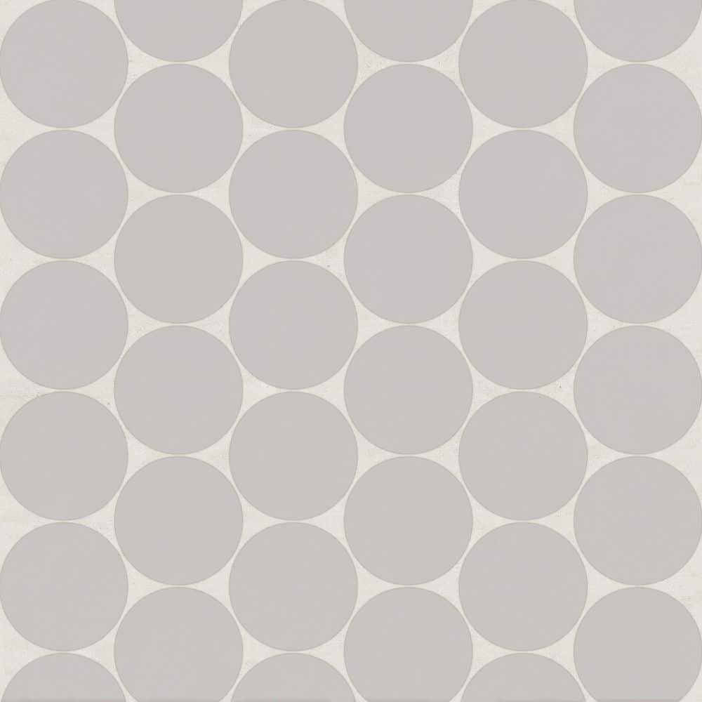 Sample-Marin 2 in x 2 in Matte Penny Round Mosaic Wall Ceramic Tile Sample in Pebble Gray price history on PriceWatchPro