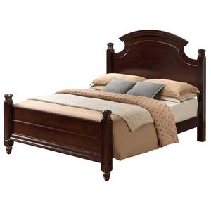 Passion Furniture Louis Philippe Cherry King Storage Platform Bed