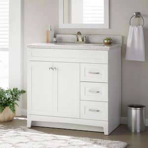 Thornbriar 36 in. W x 22 in. D x 34 in. H Bath Vanity Cabinet without Top in Polar White