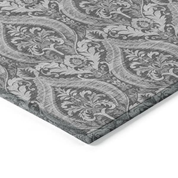 Gray 2 ft. x 3 ft. Woven Trellis Rectangle Indoor/Outdoor Area Rug