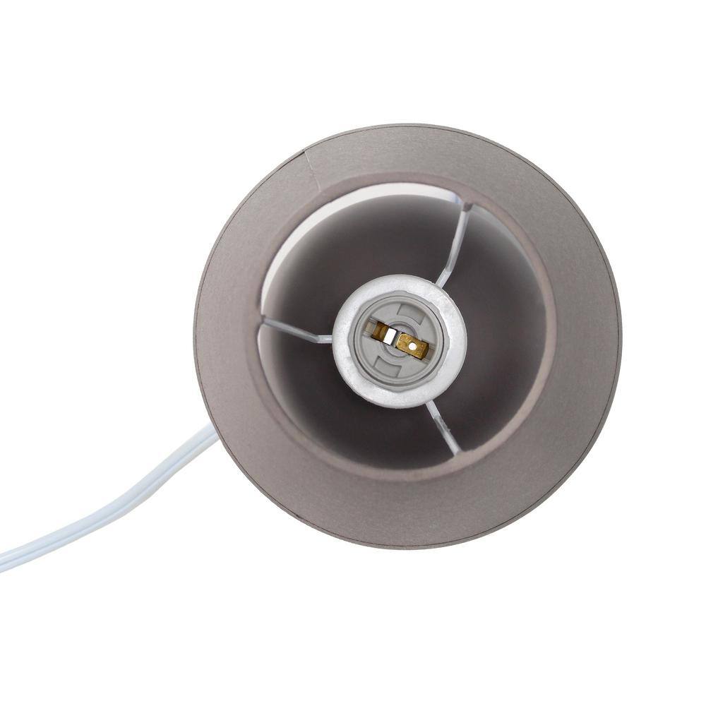 Gray Petite Ceramic Orb Base Table Lamp with Fabric Shade
