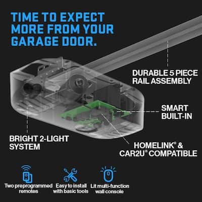 SilentMax Connect 3/4 HPc Ultra-Quiet Belt Drive Smart Garage Door Opener with Aladdin