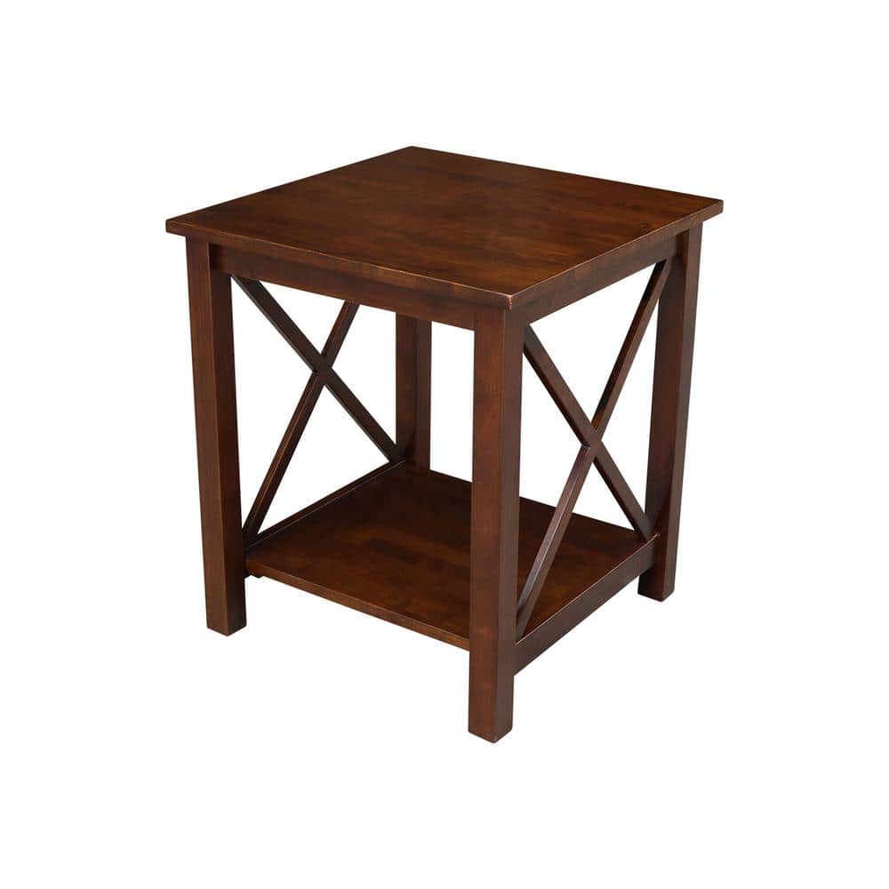 Hampton 22" Espresso Solid Wood Square End Table