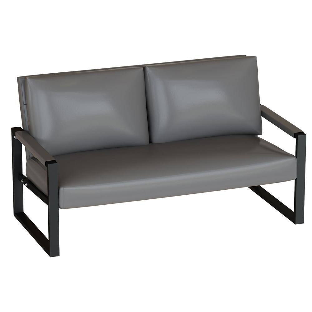 Reviews for mieres Eureka 45 in. Mid Century Gray Faux Leather Seats