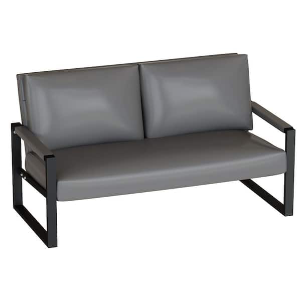 Reviews for mieres Eureka 45 in. Mid Century Gray Faux Leather Seats