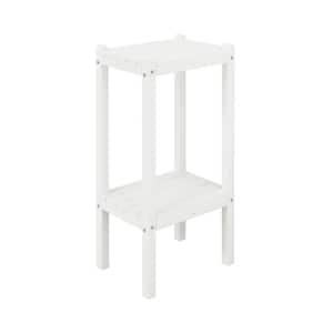 Laguna Plastic Indoor/Outdoor Patio Side Table with Storage Shelf White