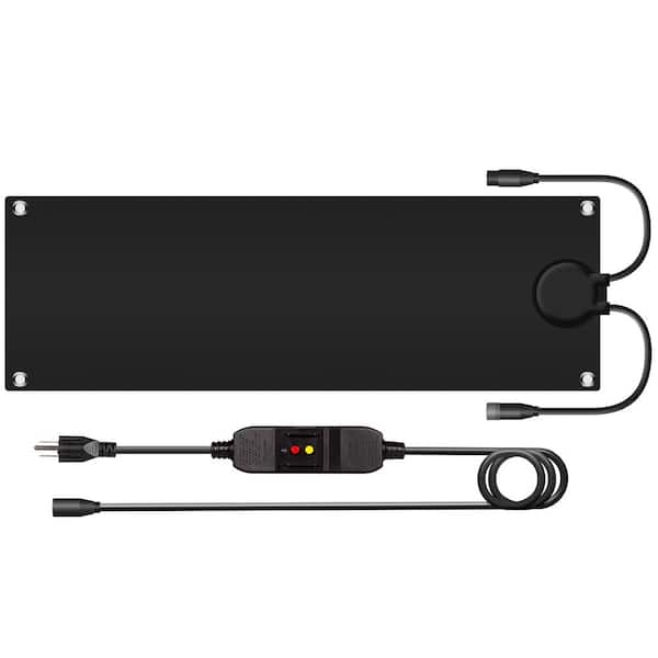 Snow Melting Black 10 in. x 30 in. Rubber Graphene Heated 3-in-Melting Speed Outdoor Stair Mats