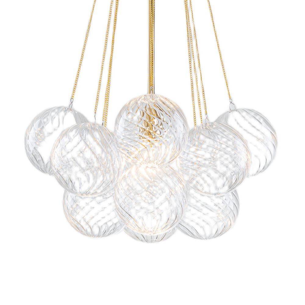 Wayne 1-Light Modern Brass Cluster Swirl Glass Globe Bubble Pendant Light price history on PriceWatchPro