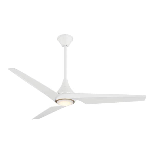 Switch-3 60 in. Smart Indoor Flat White Dual Mount Ceiling Fan with Integrated LED, Remote Control Included