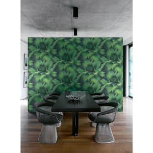 Endless Summer Dark Green Palm Paper Strippable Roll Wallpaper (Covers 60.8 sq. ft.)