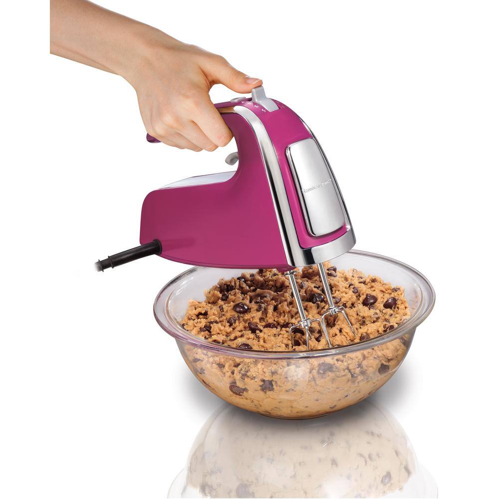 Hamilton Beach 6Speed Raspberry Hand Mixer with Storage Case 62621