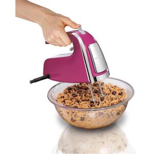 6-Speed Raspberry Hand Mixer with Storage Case