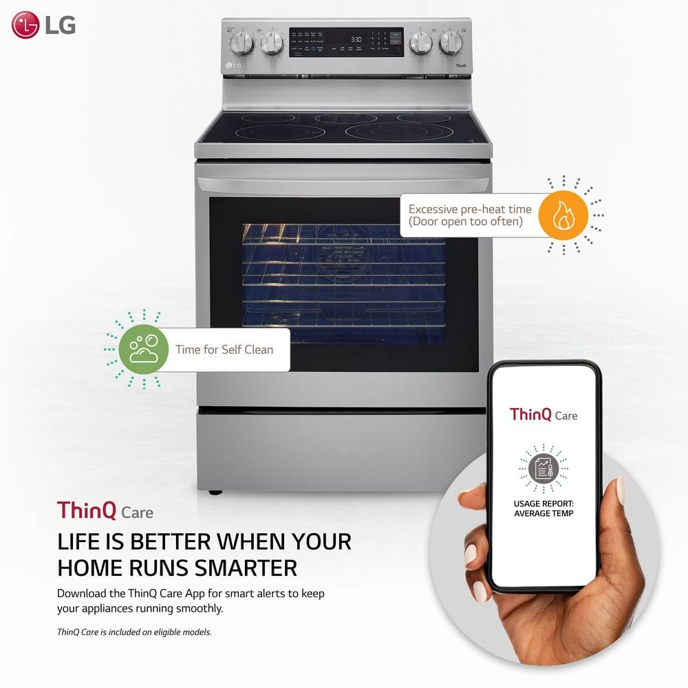 LG 30" Stainless Steel Smart Freestanding Electric Range