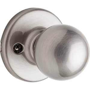 Polo Satin Nickel Half-Dummy Door Knob with Microban Antimicrobial Technology