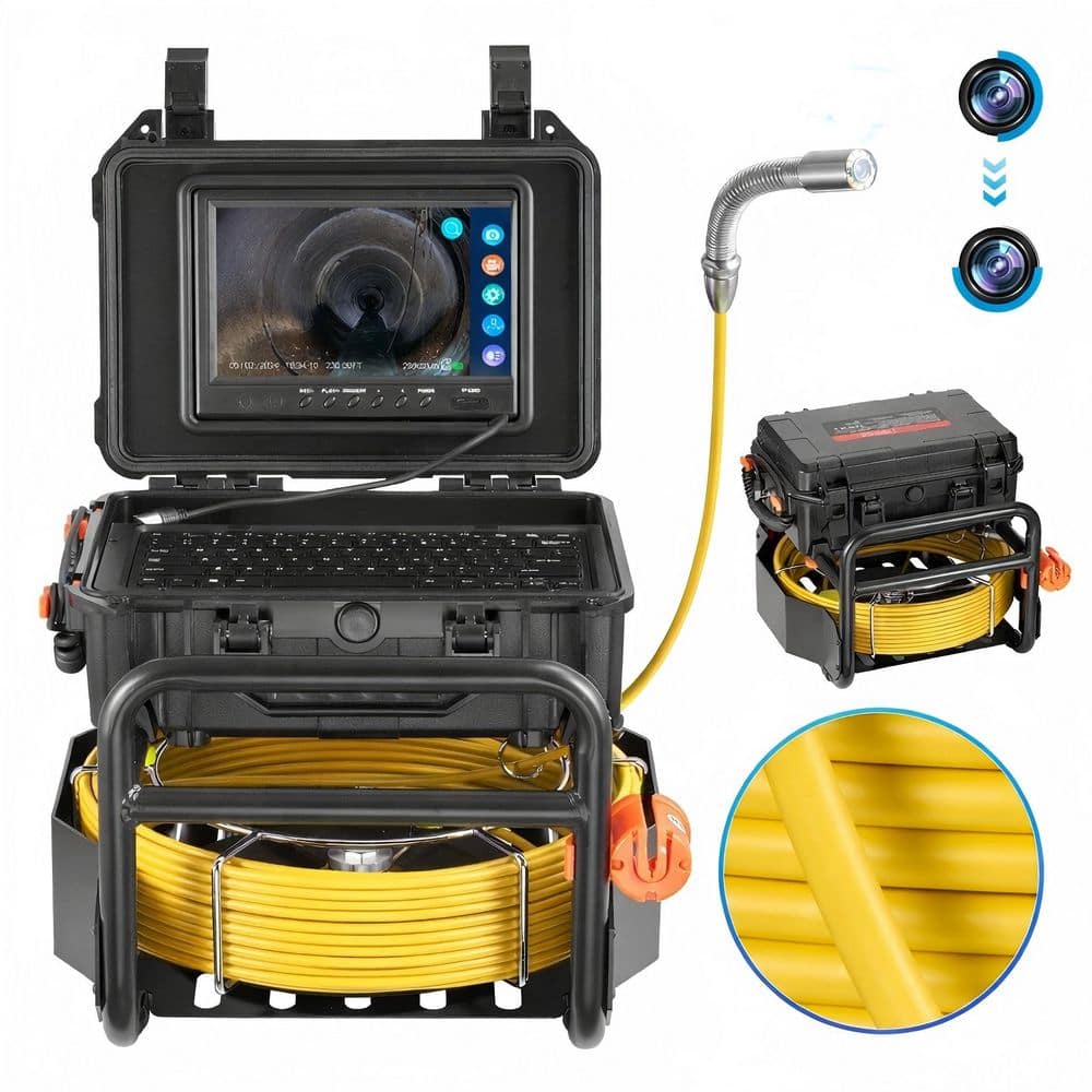 かめかめページ Vebreda 230 ft. Sewer Camera Self-Leveling Drain Camera with 9 in
