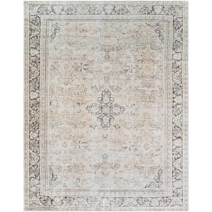 Darling Light Gray Traditional Washable 9 ft. x 12 ft. Indoor Area Rug