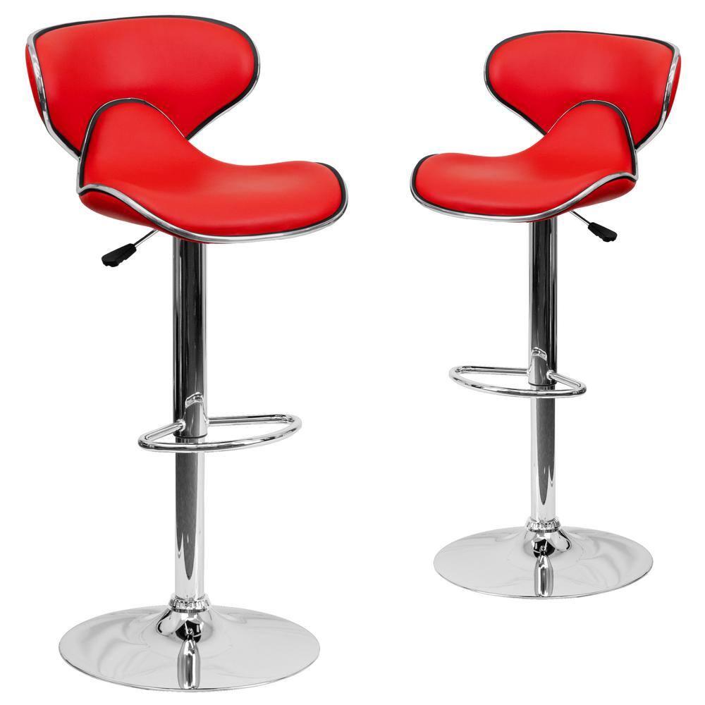 Carnegy Avenue 32.5 in Red Bar Stool (Set of 2) CGADS18719REHD The Home Depot