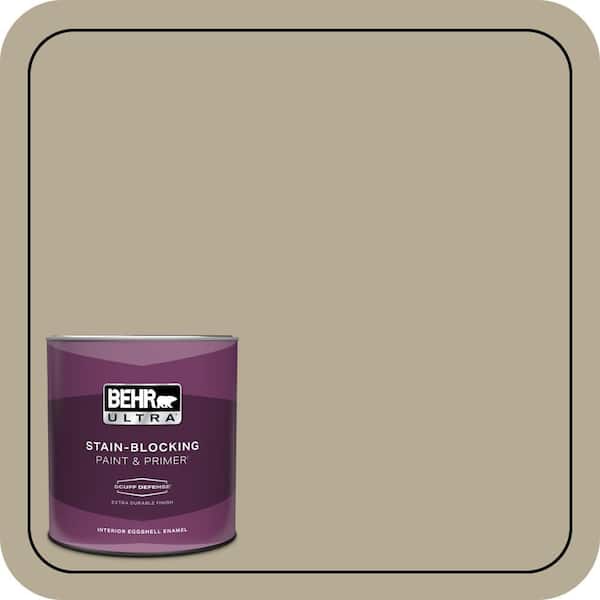 BEHR ULTRA 1 qt. #N330-4 Explorer Khaki Extra Durable Eggshell Enamel Interior Paint & Primer