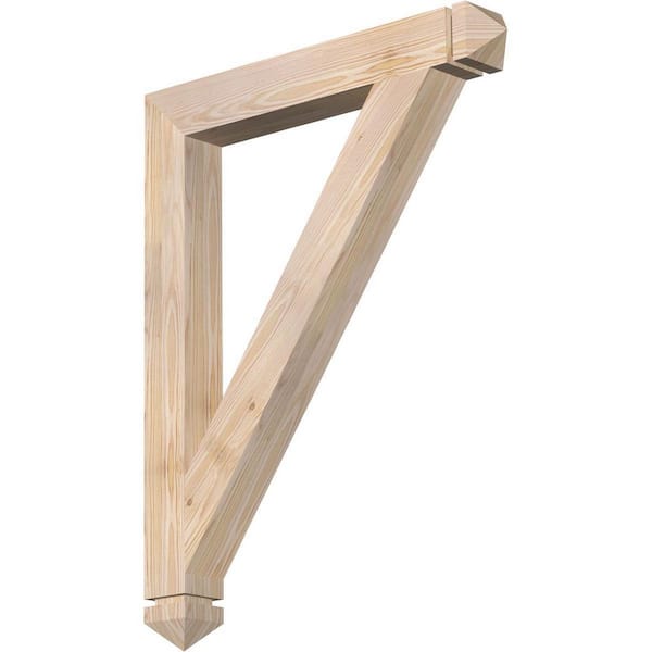 Ekena Millwork 3.5 in. x 36 in. x 28 in. Douglas Fir Traditional Arts and Crafts Smooth Bracket