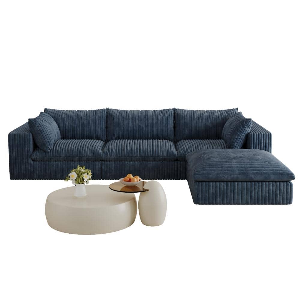 Cloud Sofa 118.2 in. Armless 4-piece Corduroy Fabric Modular Sectional Sofa with Deep Seats and Removable Cushions price history on PriceWatchPro