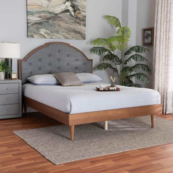 Baxton Studio Ardelle Grey Wood Frame Queen Platform Bed