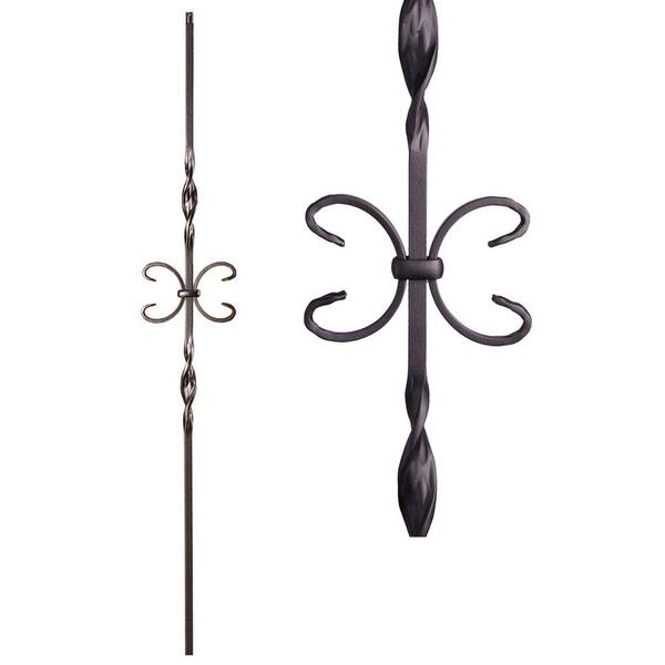 HOUSE OF FORGINGS Satin Black 16.1.10 Single Butterfly Solid Iron Baluster for Staircase Remodel