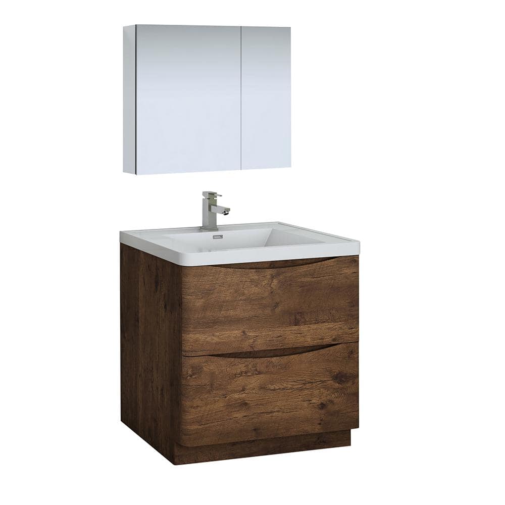 Fresca Tuscany 32 in. Modern Bathroom Vanity in Rosewood with Vanity