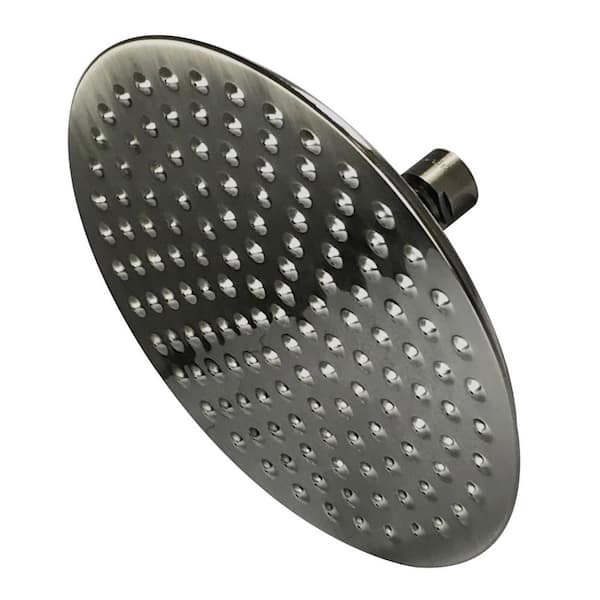 Kingston Brass Victorian 1-Spray Patterns 7-3/4 in. Wall Mount Fixed Shower Head in Black Stainless