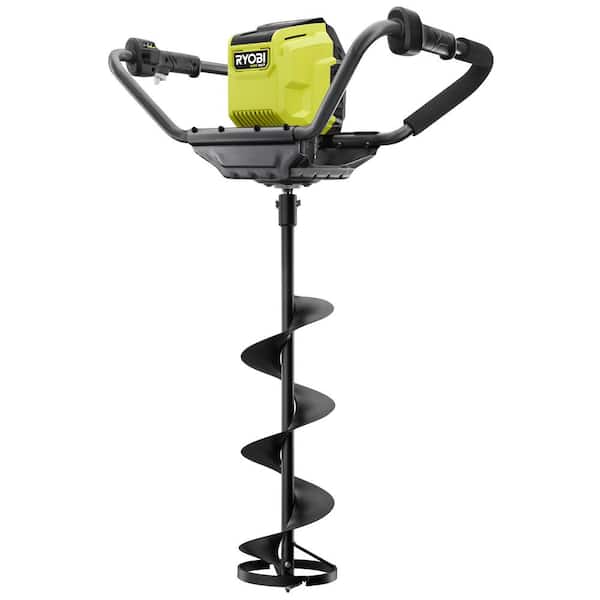 RYOBI 40-Volt HP Brushless Ice Auger with 8 in. Ice Bit, 8 in. Dirt Bit and  4.0 Ah Battery and Charger RY40712-8 - The Home Depot