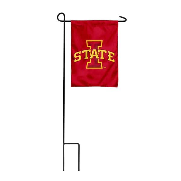 1 ft. x 1-1/2 ft. Iowa State University 2-Sided Garden Flag with 3-2/3 ft. Metal Flagpole