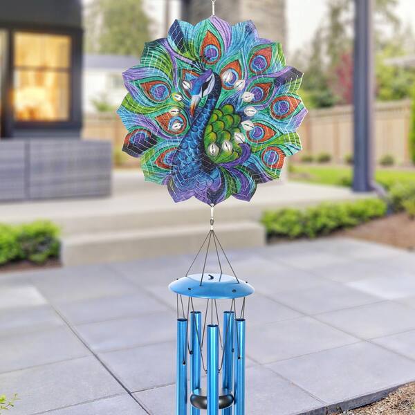 LED Lighted Starburst Color Changing Solar Mobile Garden Decor Wind Chime 