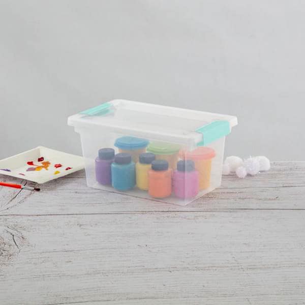 Sterilite Medium Clip Box Clear Storage Tote Container with Lid 8 Pack