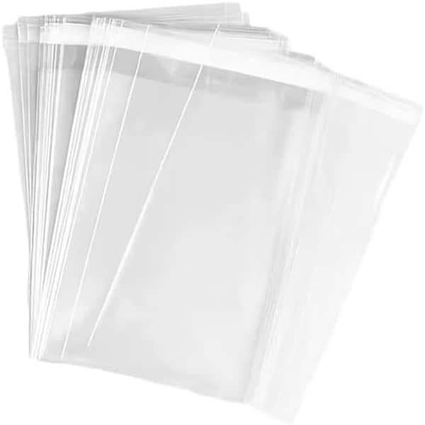 N/A 1.5 lbs. 9 in. x 12 in. Clear OPP Plastic Bags Self Adhesive Cellophane Bags for Packaging Clothing T-Shirts (100-Pack)