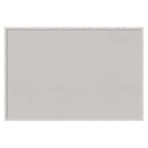 Paige White Silver Wood Framed Grey Corkboard 37 in. x 25 in. Bulletin Board Memo Board