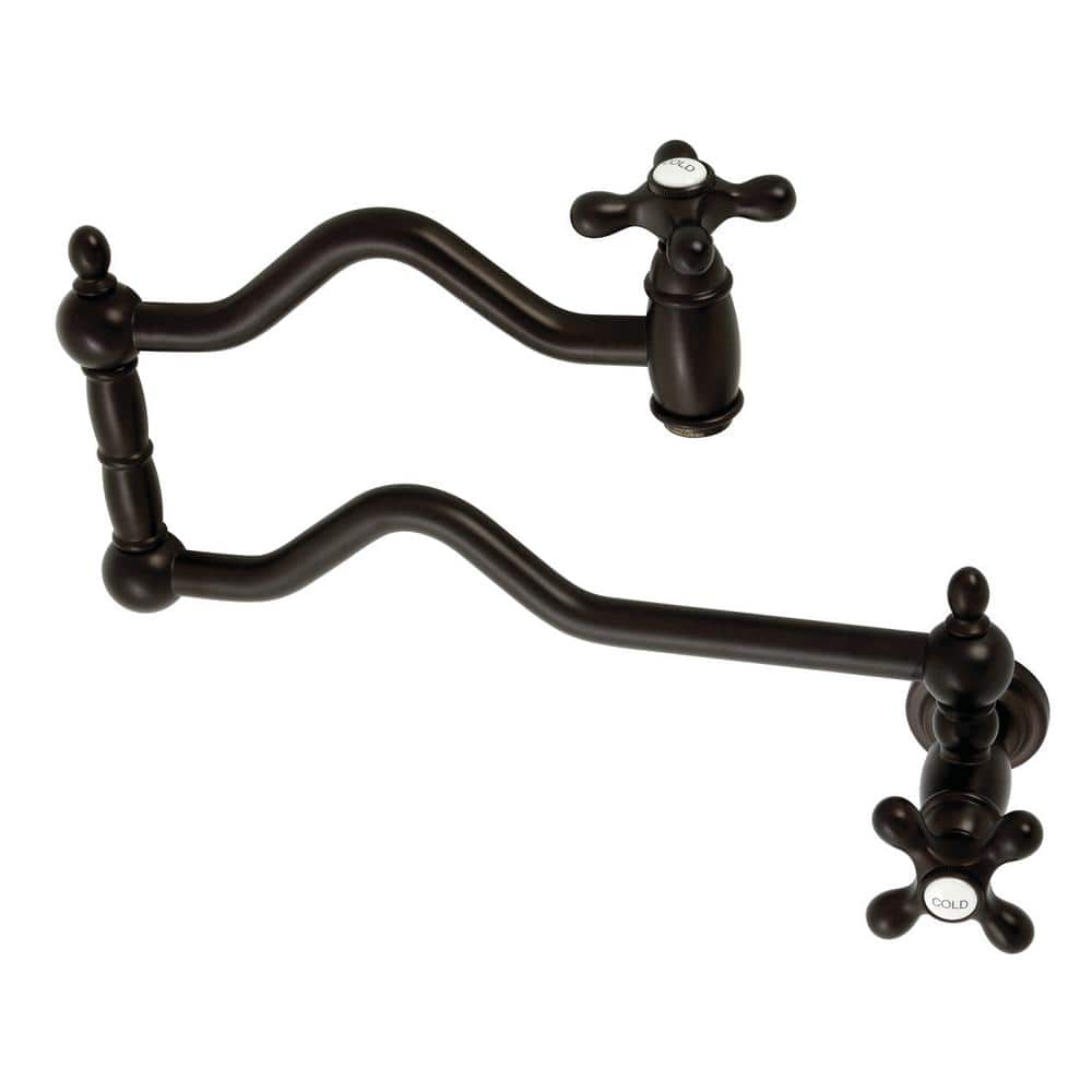 Kingston Brass Heritage Wall Mount Pot Filler Faucets in Oil Rubbed