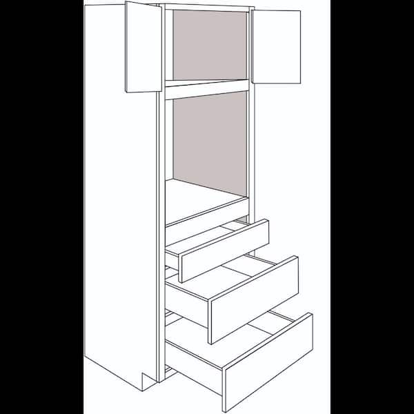 Hampton Bay Denver White Painted Shaker Stock Assembled Oven Cabinet Kitchen Cabinet (33 in. x 90 in. x 24 in.)