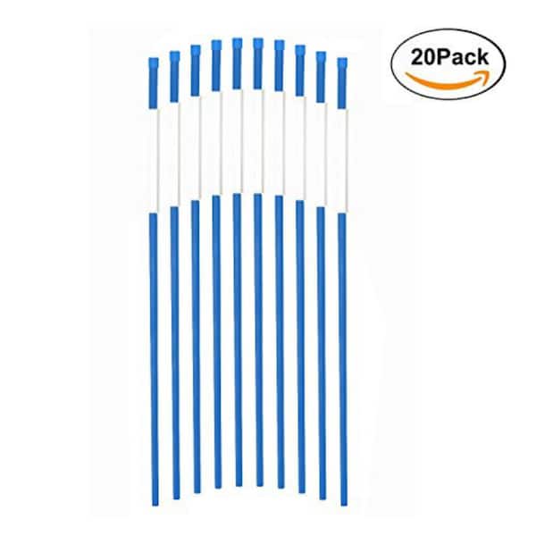 FiberMarker 60 in. Hollow Reflective Driveway Markers Driveway Poles for Easy Visibility at Night 5/16 in. Diameter Blue, (20-Pack)
