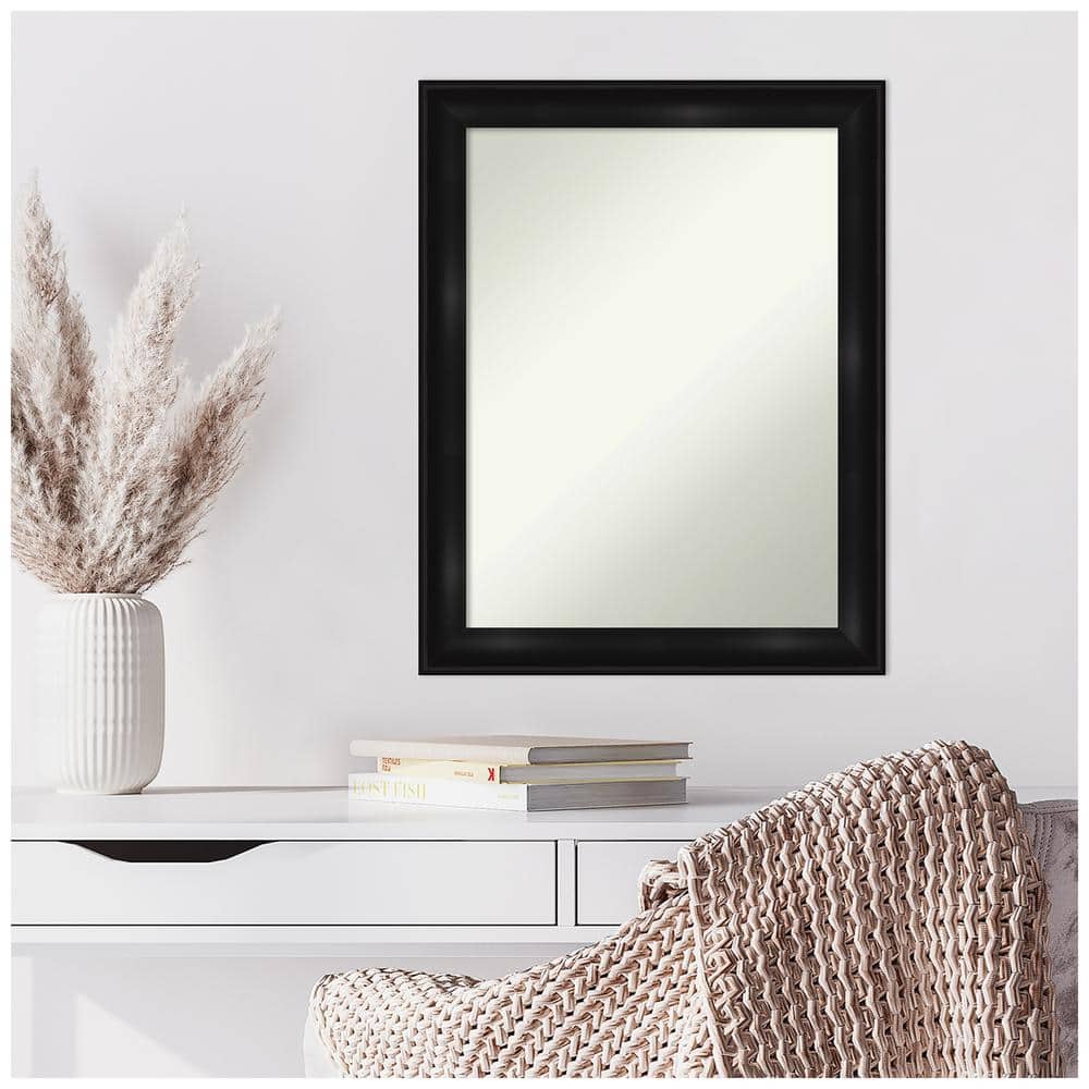 Grand Black Narrow 22" x 28" Non-Beveled Wall Mirror