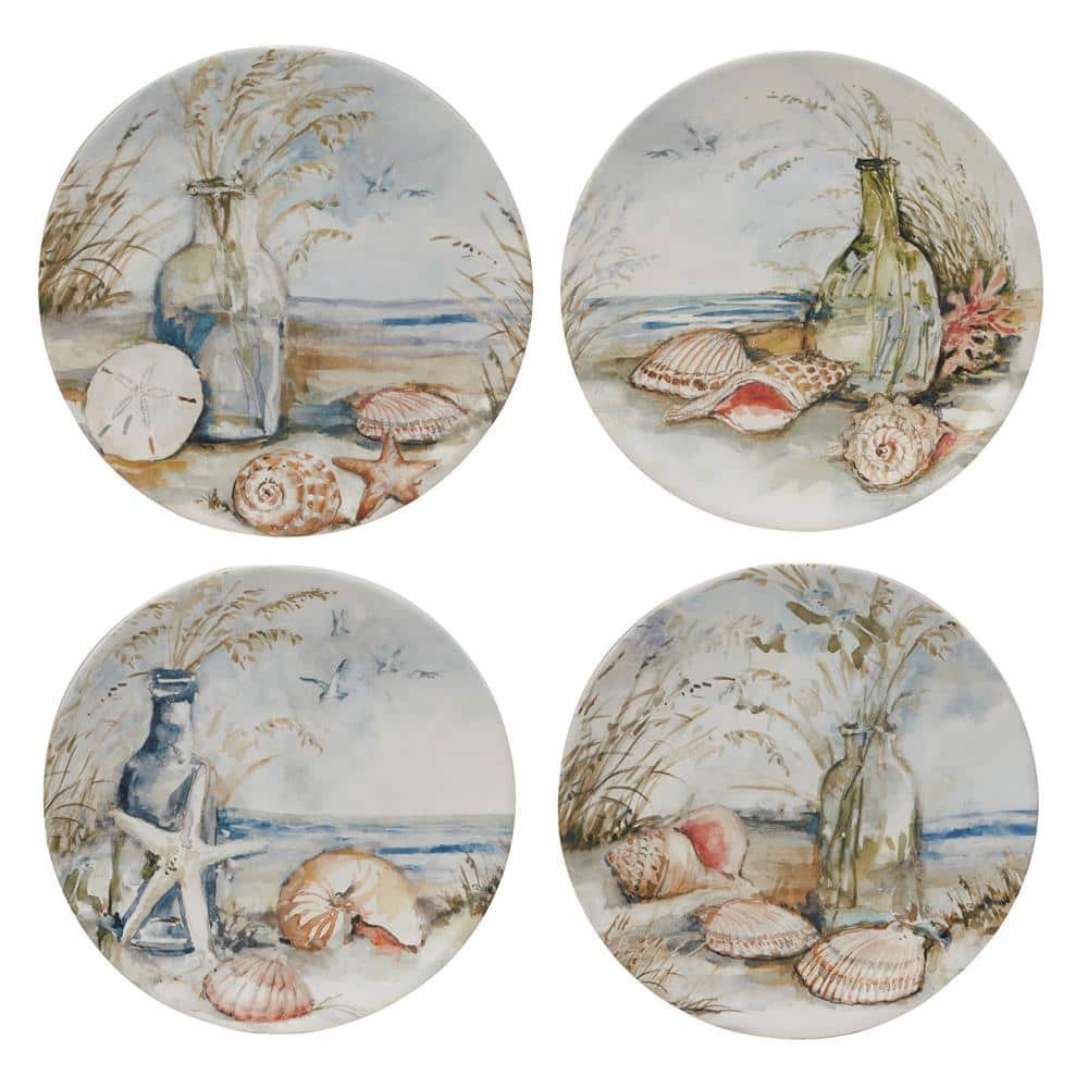 Colorful Ceramic Coastal Landscape 16-Piece Dinnerware Set
